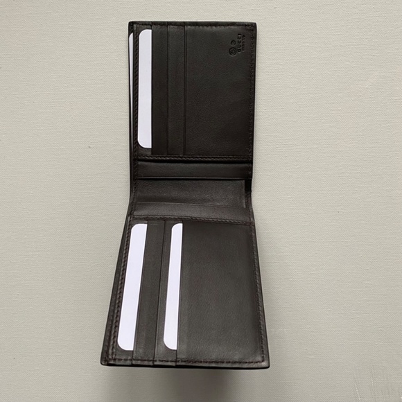 GUCCI Microguccissima Bi-Fold Wallet Dark Brown - Picture 12 of 16